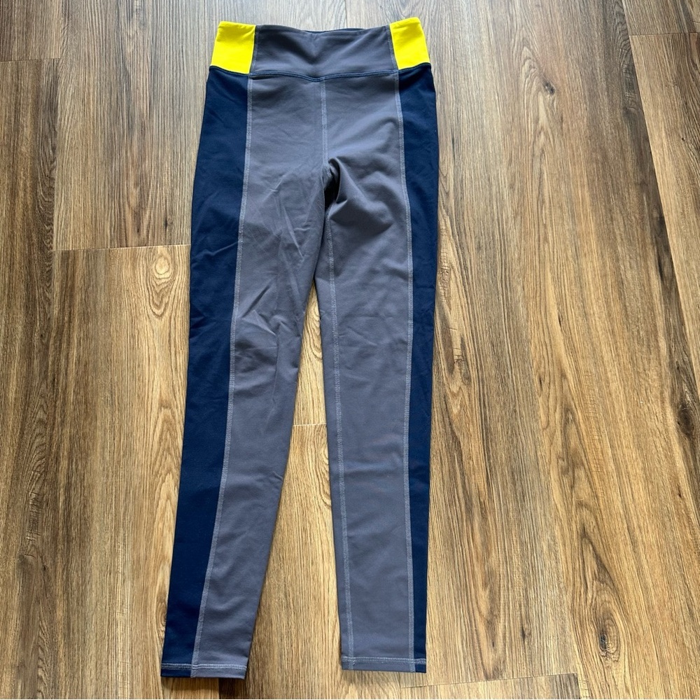 Boden Women's Leggings UK 10‎ US 6 Blue Gray Colorblock High Rise 27” Pocket Gym
